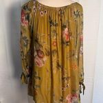 Belle France Yellow and Pink Ruched 3/4 Sleeve Blouse Photo 2