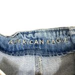 American Eagle  Mom Paper Bag Waist Exposed Button Fly Light Wash Jean Shorts Photo 3