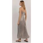 DISSH Mia Pewter Strapless Satin Dress NWT Sz. 10 Silver Photo 1