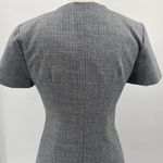 Vintage 90s Floral Embroidered Plaid Maxi Dress Sheath Button Front Gray White 8 Photo 8