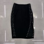 Aquazzura Lace Up Midi Pencil Skirt Black Size 4 Photo 6