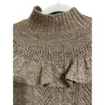 Willow & Clay  wo size Small soft brown wool blend sweater ruffle accent EUC Photo 3