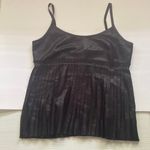 Krass&co Isda & black shimmer pleated spaghetti strap empire waist top, size 4 Photo 0