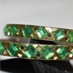Source Unknown Art Deco Rare Vintage Emerald Green Clear Rhinestone Silver Tone Bracelet Set Photo 3