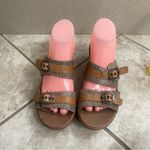 Dansko  Jessie Sand Lizard Two Strap  Leather Wedge‎ Heel Sandals Sz 39 US 8.5/9 Photo 3