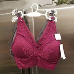 Jessica Simpson ๐๐ 2 Pack Lace Bralettes ~ Bordeaux & Dark Grey Small S NWT Photo 0