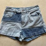 PacSun Womens Size 26 Blue High Rise Patch Work Denim Jean Mom Shorts Photo 0
