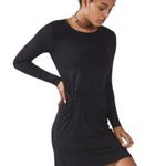 Fabletics  Black Brooke Knotted Waist Jersey Knit Dress Size Small Athleisure Photo 7
