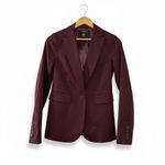 Body by Victoria Womens Tailored Blazer Burgundy Size 4 Quiet Luxury Workwear Red Photo 1