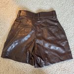 Abercrombie & Fitch Brown Leather Shorts Photo 2