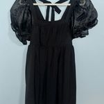 Entro NWT Black Dress With Pockets Puffy Shoulder Small Photo 0