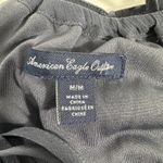 American Eagle  Outfitters Navy Blue Ruffle Spaghetti Strap Chiffon Dress M Photo 4