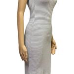 Heart & Hips  Affordable Luxury Black White Striped Back Slit Tank Dress Womens M Photo 4