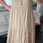 Goodnight Macaroon Women’s Medium Cream Tiered Ruffle Dress NWT New Photo 0