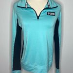 PINK - Victoria's Secret PINK VICTORIA’S SECRET Pink Ultimate Mint Blue Green Half Zip Pullover Small Photo 0