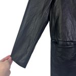 ZARA Women's Vegan Faux Leather Blazer Black Single Button Closure Medium Butter Photo 2