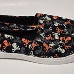 Tommy Bahama Black & Orange Skull Canvas Slip On Sneakers Soze 7½ Halloween Goth Photo 2