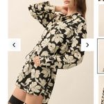 Prómesa NEW Promesa Black Iris Floral Button-Front Shirt Romper Women’s Medium Photo 1