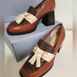 Antonio Melani NWT Bailee Tailored Leather Crocodile Embossed Tassel Loafers 8 Photo 2