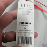 Elle White Scalloped Mixed Media Sleeveless Tank Size Medium Photo 5