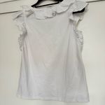 Veronica Beard  Jeans Stacie White Ruffle Flutter Sleeve Top Blouse Photo 8