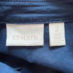 Chico's Shirt Womens Large 2 Blue Button Up Blouse Casual Preppy Career Versatile Photo 3