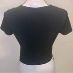Posh Posh black Rock & Roll floral roses lace up crop top Size M Photo 5