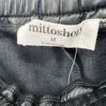 Mittoshop  faux leather M black joggers pull on casual drawstring fall winter Photo 4