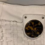 Elliott Lucca Women's White Leather Shoulder Bag With Leopard Design Buckle Photo 9