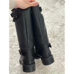 Fendi Rabbit Fur Lined Motorcycle Boot Moto Black Leather Gold Hardware Photo 5