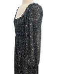 Astr the Label Dress Maxi Smocked Long Sleeve Floral Print Black Purple Size XL Photo 8