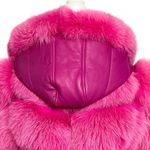 Smith Fine Furs Genuine Fox Fur Convertible Hooded Jacket To Vest Pink Dyed 2XL Size 2X Photo 6