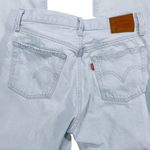 Levi's 501 Button Fly Cropped Straight Leg Split Hem Jeans Blue Size 27 x 26 Photo 12