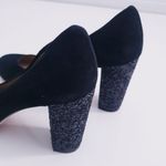 Ann Taylor Glitter Chunky Round Toe Heels Photo 5