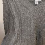 RSQ Gray Cable Knit Oversized Sweater Photo 3