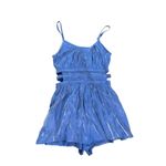 Stilettos  Blue Metallic Pleated Romper L NWT |‎ Spaghetti Strap V-Neck Photo 1