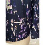Club Monaco Purple Blue Abstract Watercolor Print Open Blazer Jacket Size 4 Photo 2