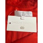 CAROLINE CONSTAS Aesha Bell Sleeve Mini Shirt Dress in Madder Red Small New Photo 7