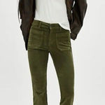 Free People  High Time Velvet Kick Flare Pants Chive Photo 0