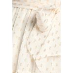 Lulus Shining Sight Midi Dress S White Metallic Gold Dotted One Shoulder Tiered Photo 7