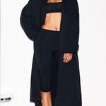 SKIMS  NWT Boyfriend Fleece Trench Coat Onyx Size S Oversized Photo 0