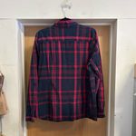 Tommy Hilfiger  Classic Fit Cotton Button Down Plaid Shirt Navy Red - size XL Photo 2