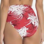 La Blanca Go Bold Hi Waisted Bottom Flame White Red Bikini Bottom Sz 10 Photo 1