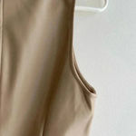 Kirious Faux Vegan Leather Cropped Tank Top, Tan/Cream Tank, Women’s Large Photo 14