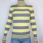 L.E.I Vintage Striped Turtleneck Sweater Photo 1