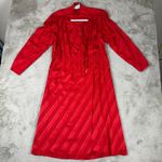 vintage 80 HR Paris Milan New York Silk Dress Red Striped Vintage Belted Size 10 Photo 0
