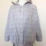 MNG Mango Tan Plaid Light Hooded Jacket Tan Photo 0