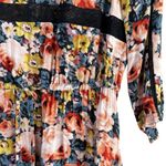 Anthropologie Holding Horses Garden Lace Floral Dress Orange Blue Long Sleeve XS Photo 5