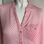 Kut From The Kloth pink Diamond pattern sheer button-up blouse Photo 2