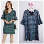 Draper James Drapers James Green Tartan Plaid Dress Photo 1